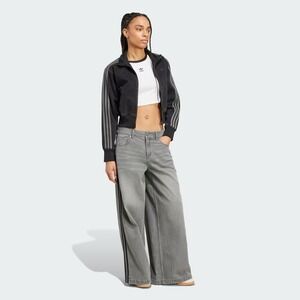 NWT Adidas Adilenium Gray Denim Pockets Button 3-Stripe Jeans Pants Womens 28x28